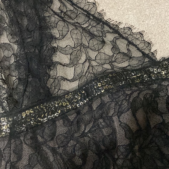 BCBGMaxazria black dress with gold sequin - Picture 2 of 6